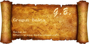Gregus Beáta névjegykártya